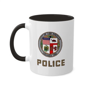LAPD Police zwart-witte kleurrijke mokken, 11oz