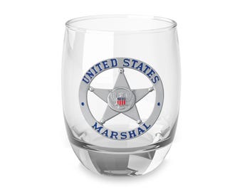 United States Marshal Whiskey Glass, Perfect Gift for Patriots, Barware, Collector's Item, Home Decor, Father's Day