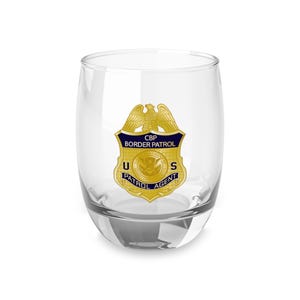 Custom Whiskey Glass for Border Patrol Agents, Perfect Gift for Law Enforcement, Home Bar Decor, Unique Police Collectible, Engraved Glass,