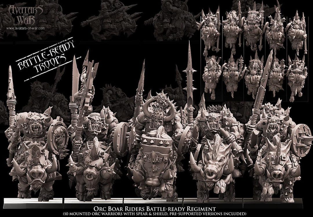 Orc Boar Riders - Battle-ready Regiment • Dnd • TTRPG • Wargaming ...