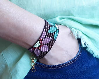Woven Miyuki Bracelet for Women, Adjustable Handmade Bohemian Jewelry
