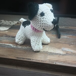 Amigurumi crochet jack Russel terrier white and black