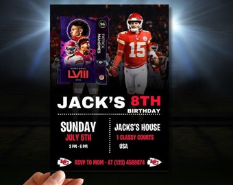 Patrick Mahomes Birthday Invite Kansas City Chiefs