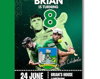 Limerick GAA Birthday Invitation - Editable Canva Template (Digital Download)