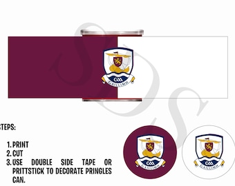 Galway GAA Pringles Labels – Gaelic Football Party (Instant Download)