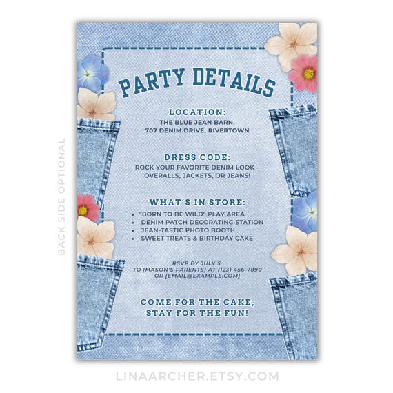 example birthday invitation with dress code Minimalist birthday card invite template casual dresscode