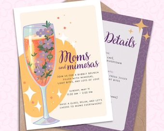 Floral Moms and Mimosas Invitation: Mother's Day Brunch (Digital Download)