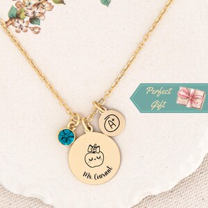 Personalized Preschool Teacher Necklace Gift with Card Pre School Teacher Gift Jewelry Christmas Gift for Teacher Custom Birthstone Necklace