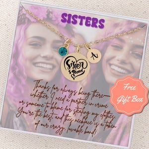 Personalized Sister Necklace, Sister Birthday Necklace, Custom Birthstone Necklace for Sister, Sister Best Friend Necklace Gift, Sister Gift