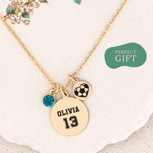 Personalized Soccer Necklace: Soccer Player Number, Sterling Silver