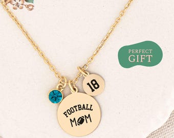 Football Mom Necklace Jewelry Gift Personalized Custom Football Mom Jersey Number Necklace Football Mom Gift Necklace Player Number Necklace