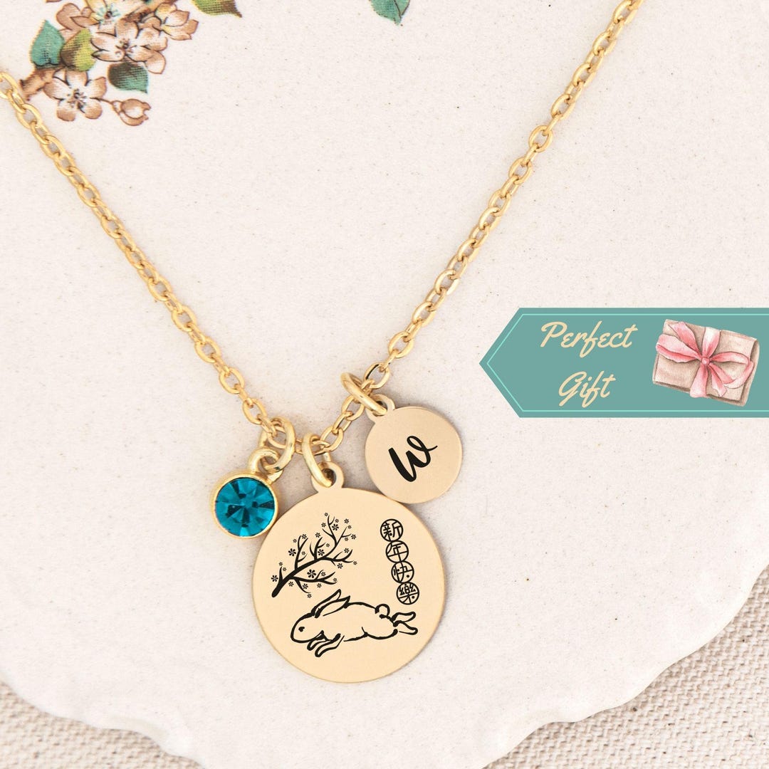 Chinese Zodiac Rabbit Necklace Gift Lunar New Year of the Rabbit ...