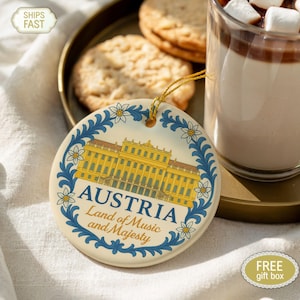 Austria Ceramic Ornament, Azulejo Inspired Palace Art O133