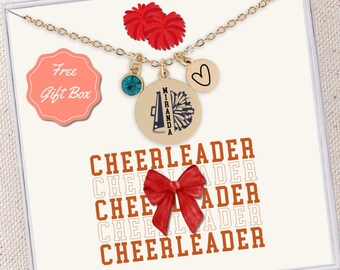 Personalized Cheerleader Necklace | Gold Plated Birthstone Charm