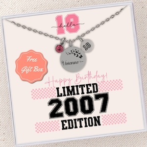 18th Birthday Gift for Her 18th Birthday Necklace for Girls Custom Birthday Gift for Daughter Custom Birthstone Initial Necklace Jewelry