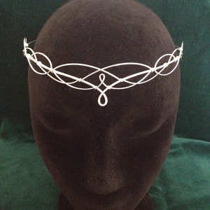 Silver Bridal Circlet Elven Tiara Medieval Wedding image 5