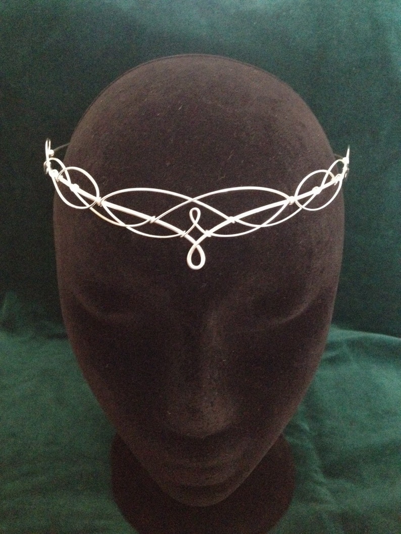 Silver Bridal Circlet Elven Tiara Medieval Wedding image 5