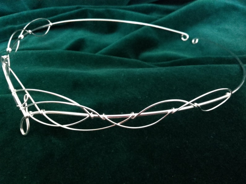 Silver Circlet Elven Crown Celtic Tiara Medieval Headdress Bridal Tiara Wedding Headpiece