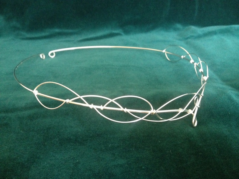 Silver Bridal Circlet Elven Tiara Medieval Wedding image 3