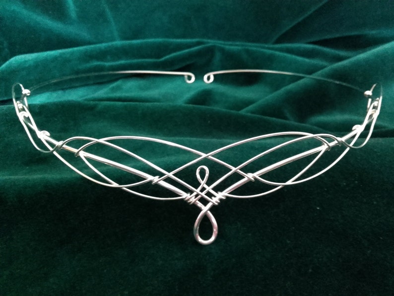 Silver Circlet Elven Crown Celtic Tiara Medieval Headdress Bridal Tiara Wedding Headpiece
