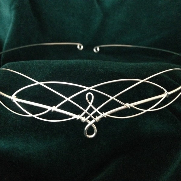 Silver Elven Celtic Fantasy Medieval Lotr  Faerie Rennaisance Headdress Circlet Tiara Headband Bridal Ballet Headpiece