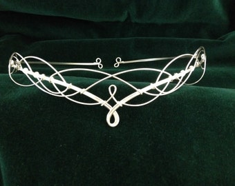 Elven Wedding Tiara Headpiece Crown Circlet Medieval Renaissance Arwen Bride