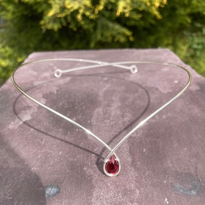 Rote Kristall Tiara Mittelalter Renaissance keltisches Stirnband Braut Abschlussball Kopfschmuck