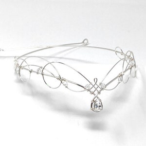 Handmade Elven Wedding Tiara Circlet Medieval Crown Renaissance Headpiece Celtic Bride Diadem