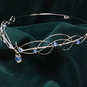 Circlet with Opalite Moonstones Elven Wedding Tiara Crown Headpiece Medieval Renaissance Wedding image 2