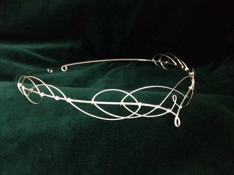 Silver Circlet Wedding Circlet Forehead Tiara Elven Tiara Medieval Tiara Bridal Headpiece Wedding Headdress