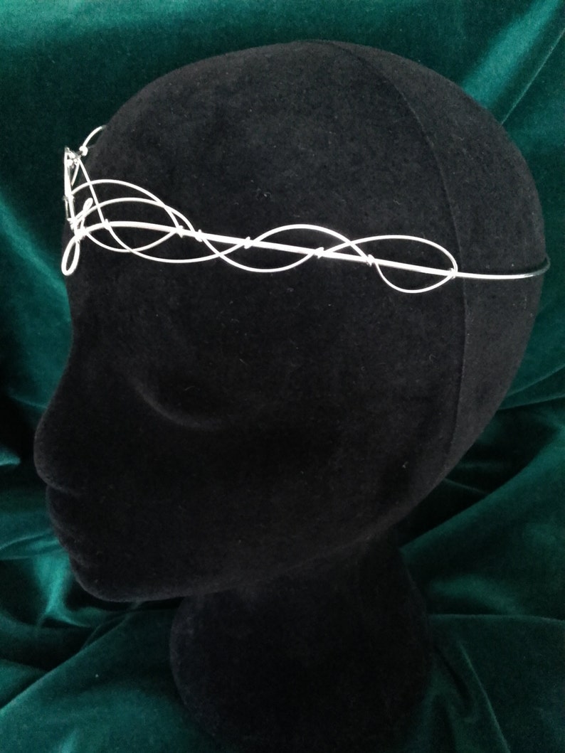 Silver Circlet Elven Crown Celtic Tiara Medieval Headdress Bridal Tiara Wedding Headpiece