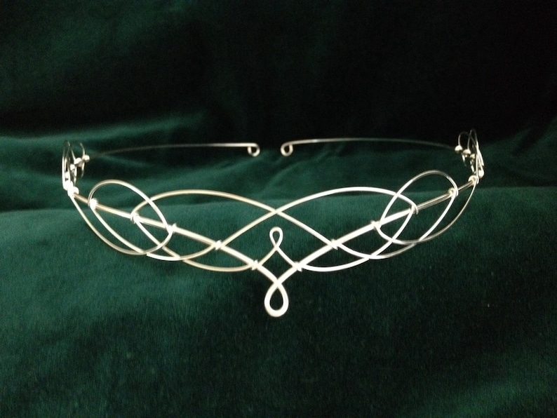 Silver Circlet Wedding Circlet Forehead Tiara Elven Tiara Medieval Tiara Bridal Headpiece Wedding Headdress