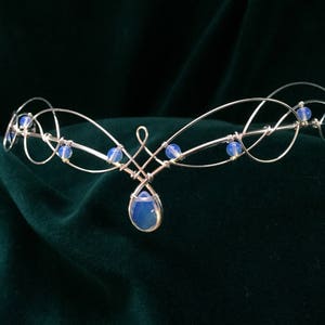 Circlet with Opalite Moonstones Elven Wedding Tiara Crown Headpiece Medieval Renaissance Wedding image 1