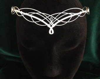 Elven Circlet Medieval Tiara Renaissance Pagan Wedding Handfasting Bridal Headpiece Boho