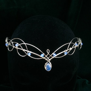 Circlet with Opalite Moonstones Elven Wedding Tiara Crown Headpiece Medieval Renaissance Wedding image 5