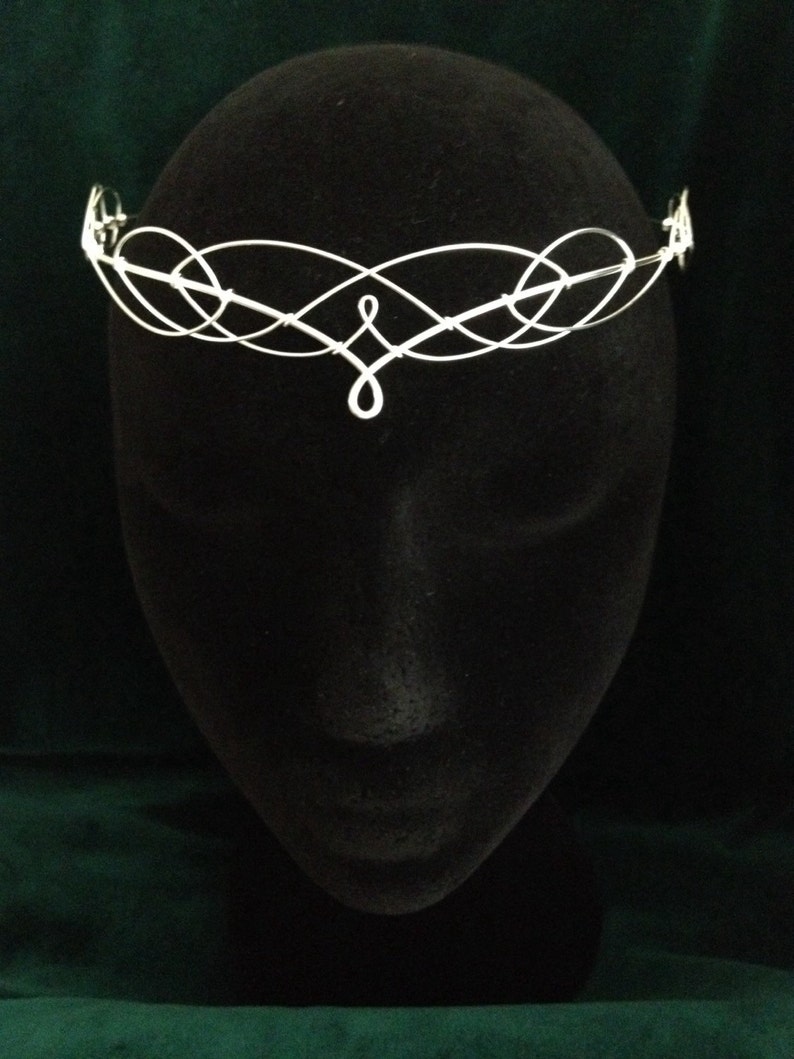 Silver Circlet Wedding Circlet Forehead Tiara Elven Tiara Medieval Tiara Bridal Headpiece Wedding Headdress