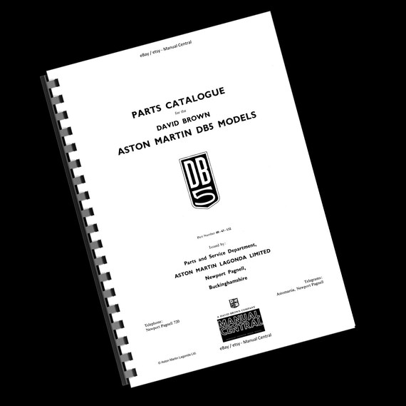 Aston Martin - DB5 - Parts Manual Catalogue - Etsy Israel