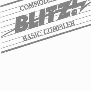May include: A gray and white image of a Commodore 128 software package. The text reads "COMMODORE 128" above "BLITZ BASIC COMPILER". The "BLITZ" text is in a bold, stylized font with a lightning bolt graphic. The bottom of the image includes the text "Skyles Electric Works".