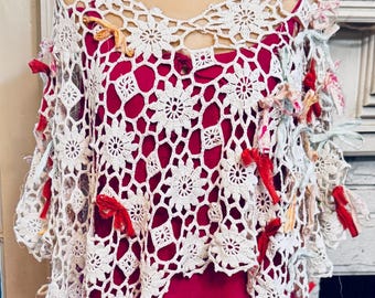 Handgehäkelte Sommerkleid Abdeckung, Musselin Fliege, One Size, Baumwolle