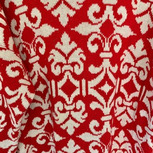 Valentine Hearts Sweater, Red-White Pullover, Funky Triple Heart Deco, Artsy Wearable, Plus Size, Washable , image 10