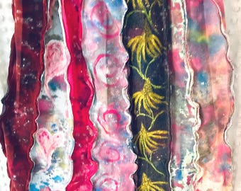 Scrap Art Painted Cotton Panel Skirt, Plus Size, Washable