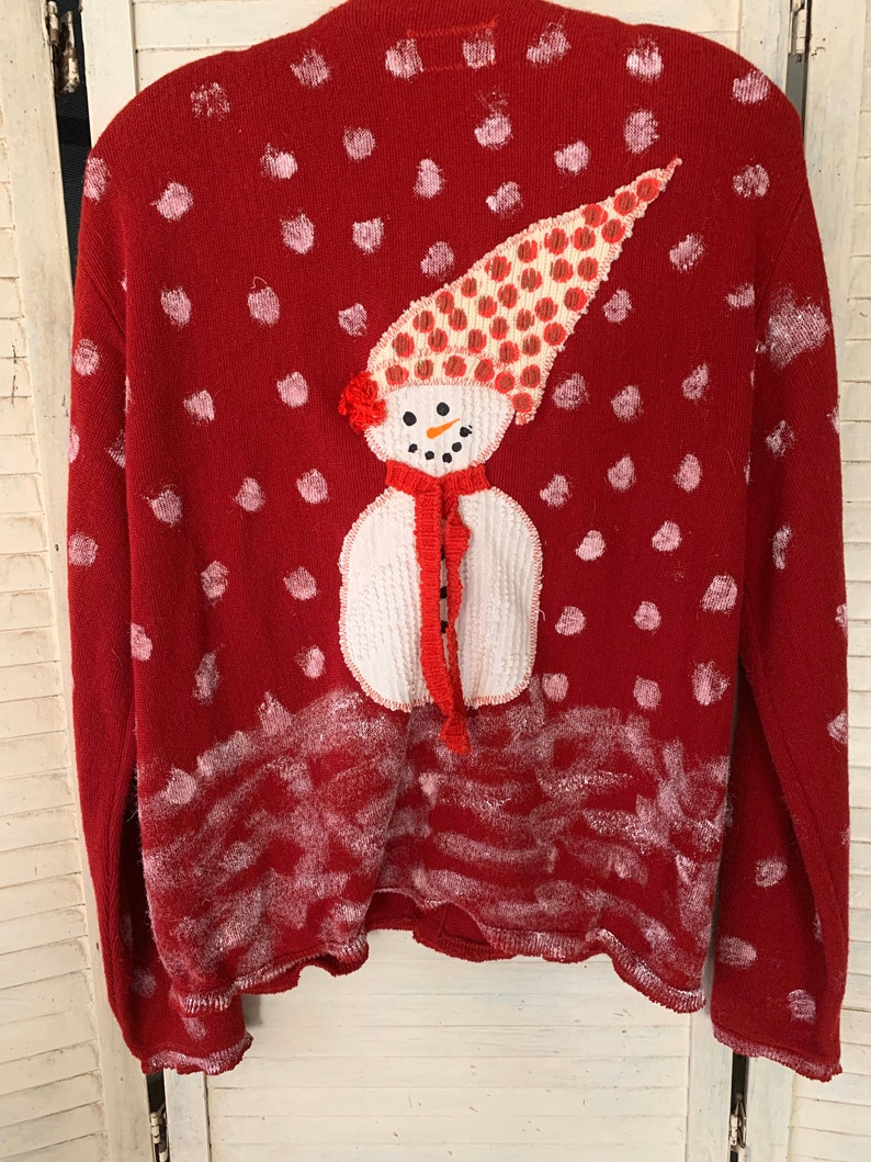Clearance SaleCardigan Sweater Snowman Sweater Size M-L 60 Percent Discount