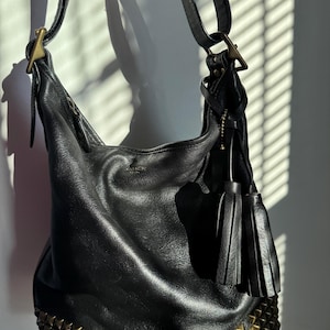 バッグ archive coach black leather studs bags y2k archive