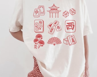 Comfort Colors Mahjong Shirt, Mahj Game Night T-Shirt, American Mahjong Tee, Gift for Mahj Lover, Mahjong Player Gift, Mahjong Tiles Shirt