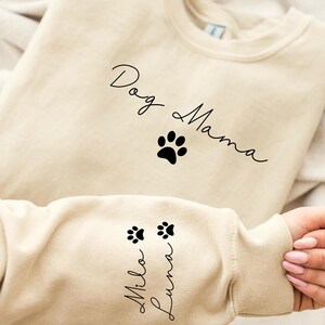 Personalisiertes Hundemama Sweatshirt, Einzigartiges Muttertagsgeschenk, Geschenk für neuen Hundebesitzer, Benutzerdefinierte Hundemama Geschenk, Hundename Pullover, Geschenk für Sie