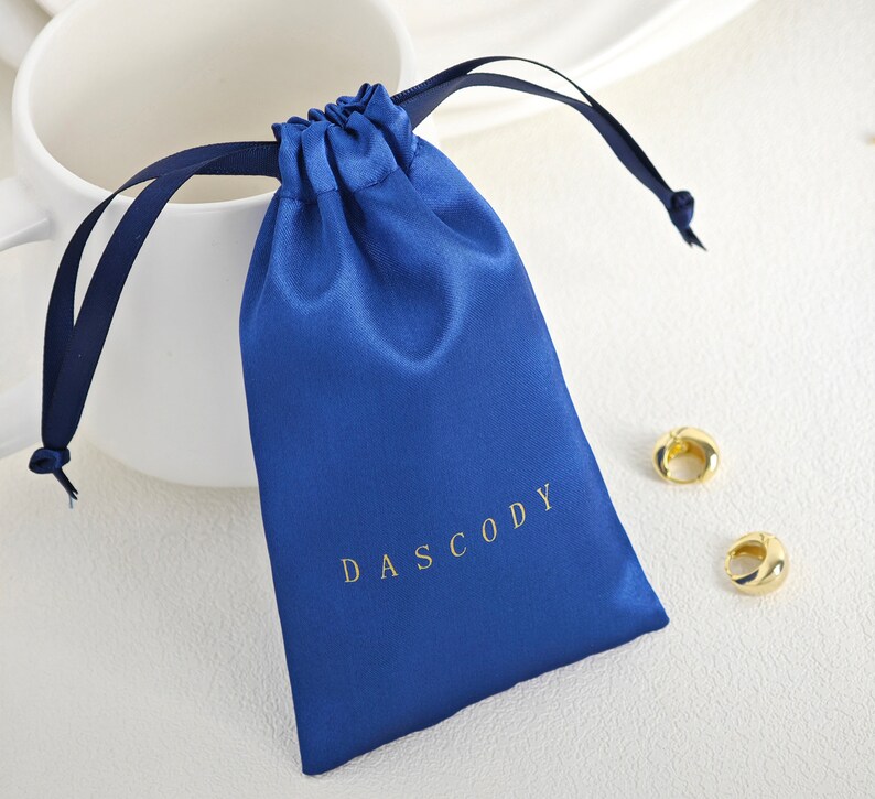 100pcs Personalized Satin Drawstring Bag Jewelry Package Dust Bags