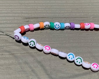 Rainbow Smily Face Phone Charm