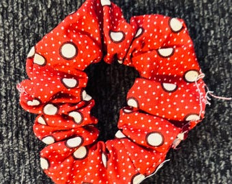 Red and white dot Scrunchie