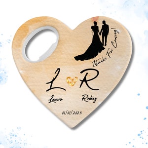 Ouvre-bouteille personnalisé avec carte de remerciement, cadeaux de mariage personnalisés, 30 modèles et modèles personnalisés disponibles, souvenir de mariage douche nuptiale