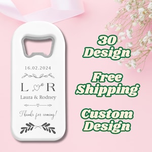 Aimant ouvre-bouteille personnalisé avec carte de remerciement, cadeaux de mariage personnalisés, articles indispensables pour un mariage, souvenir de shower de bébé pour les invités